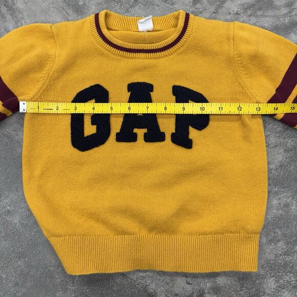 Gap Baby Kids Boys Sweater Size 3T Toddler Yellow Red Logo Classic Hong Kong - Picture 6 of 11